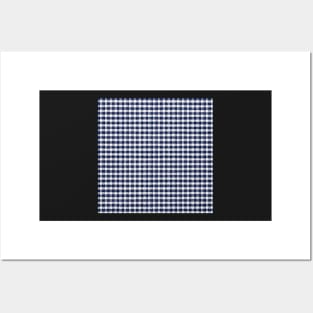 Cute Navy Blue and White Checkered Posters and Art